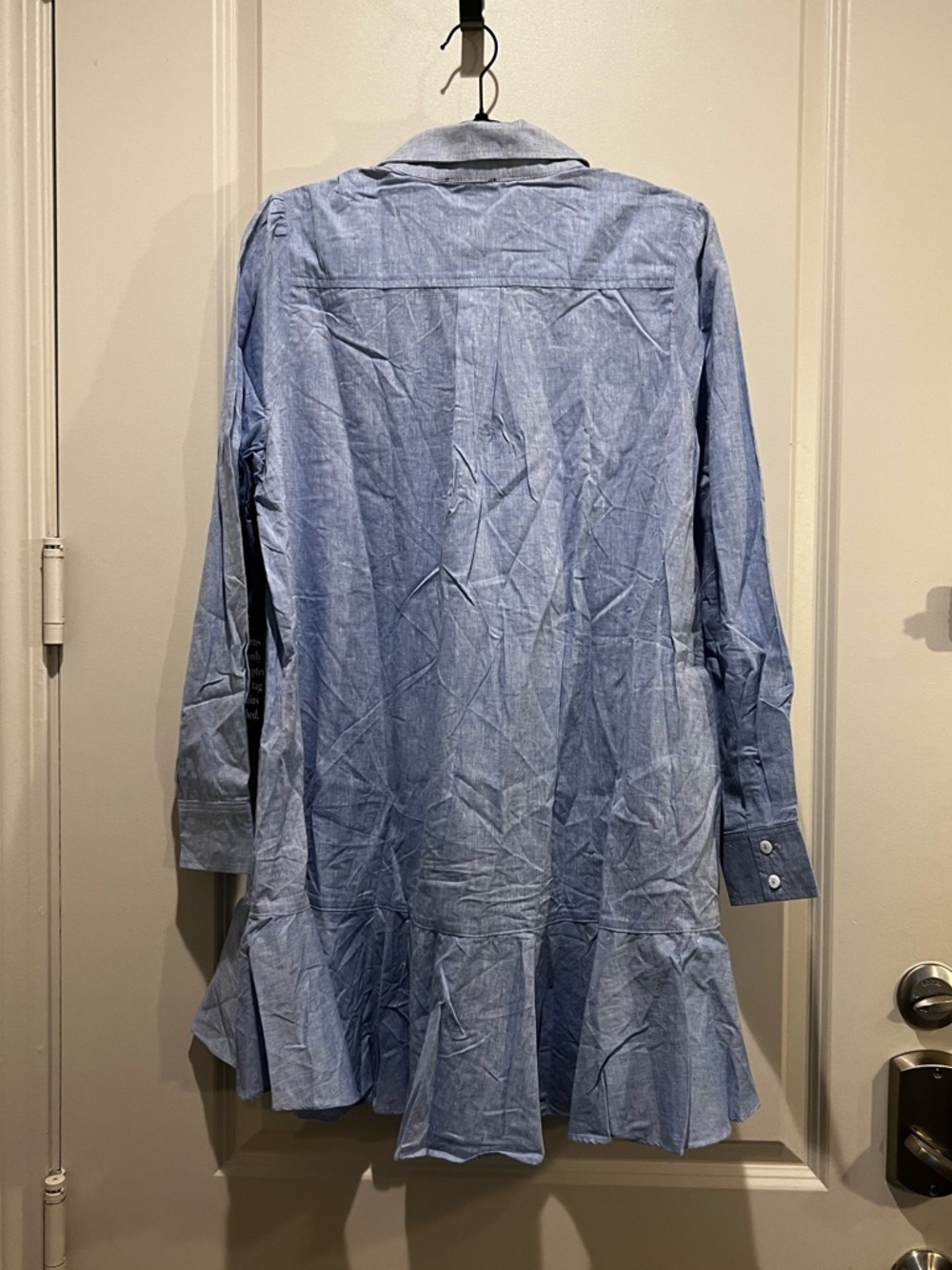 Tuckernuck Chambray Flounce Hem Shirt Dress Large NWT - Picture 4 of 5